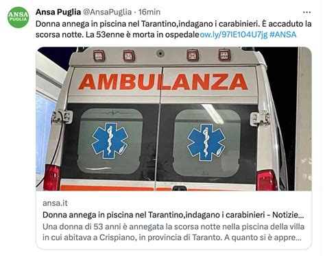 Ultim’Ora: tragedia a Grottaglie